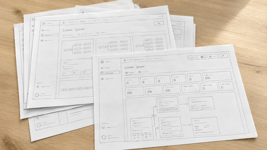 Design wireframes of the web application